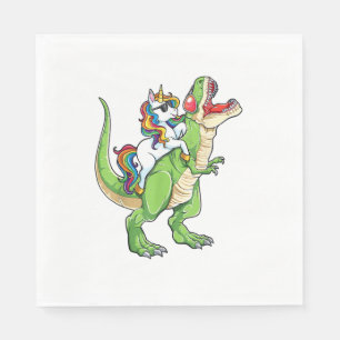 Unicorn Riding T rex Dinosaur Boys Girls Men Women Serviette