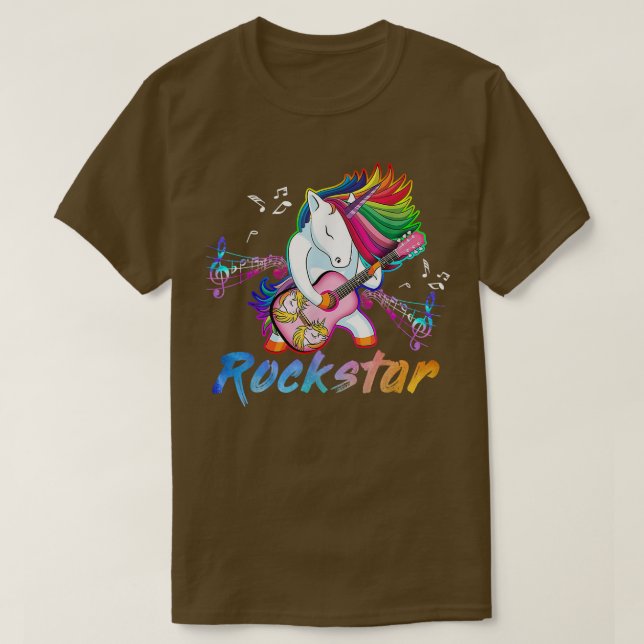 Unicorn Rock star Guitar Rockin' music singer  T-Shirt (Design vorne)