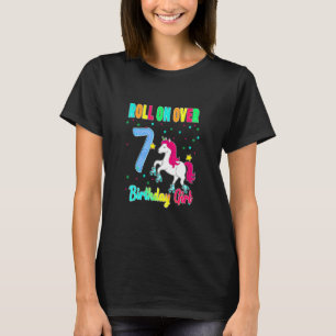 Unicorn Roller Skate Party Thema Alter 7 T-Shirt