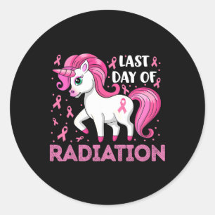 Unicorn rosa Band am letzten Tag der Bestrahlung B Runder Aufkleber
