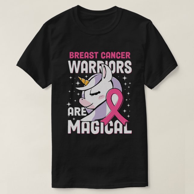 Unicorn rosa Brustkrebskämpfer sind magische Su T-Shirt (Design vorne)