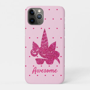 Unicorn Rosa Glitzer Niedlich Girly Kids Case-Mate iPhone Hülle