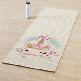 Unicorn Rosa Gold Glitzer Aussehen Benannte Girls  Yogamatte
