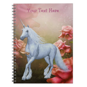 Unicorn Roses Fantasy Horse Notebook Notizblock