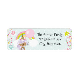 Unicorn Rücksendeadressen-Aufklebers Dark Skin Ton