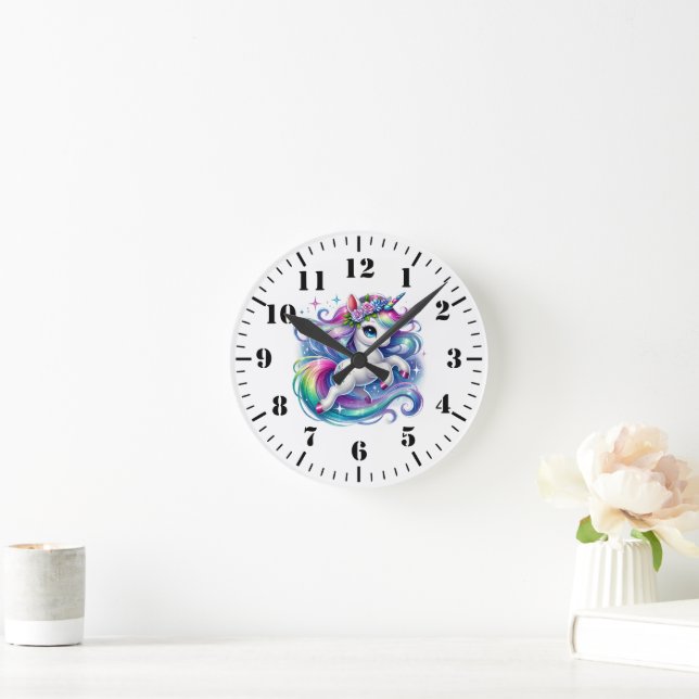Unicorn  runde wanduhr (Zuhause)