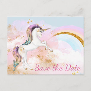 Unicorn-Save the Date Postkarten