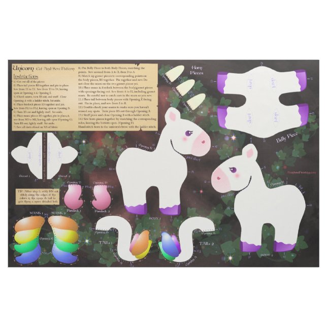 Unicorn-Schnitt- und Nähstoff Stoff (Yard (91,4 cm))