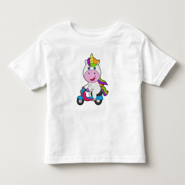 Unicorn Scooter Kleinkind T-shirt (Vorderseite)
