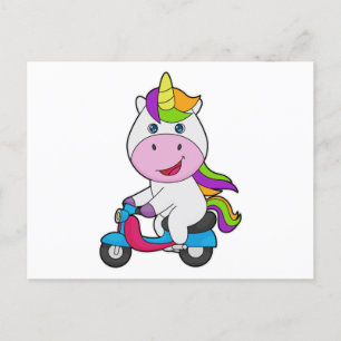 Unicorn Scooter Postkarte