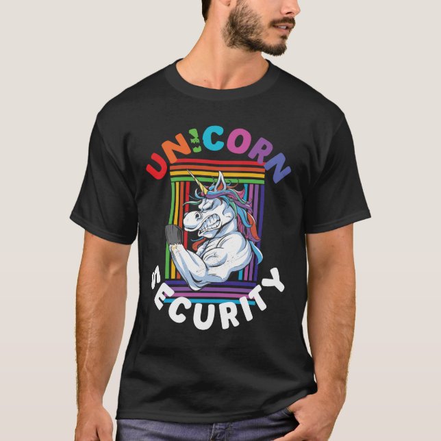 Unicorn Security Funny Halloween T-Shirt (Vorderseite)