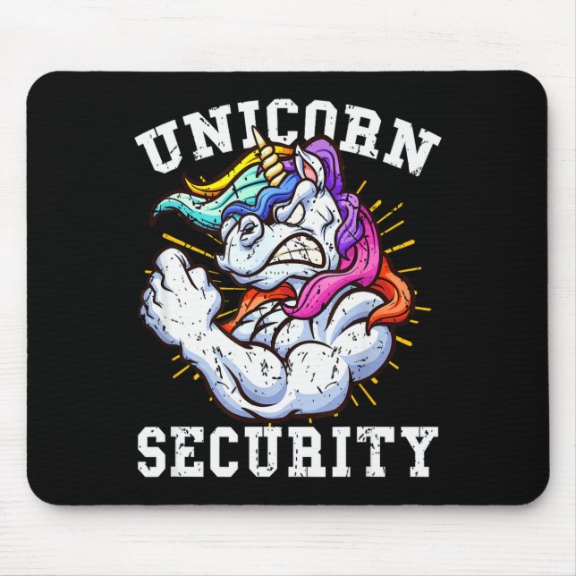 Unicorn Security - Manly Muscular Unicorn Lovers  Mousepad (Vorne)