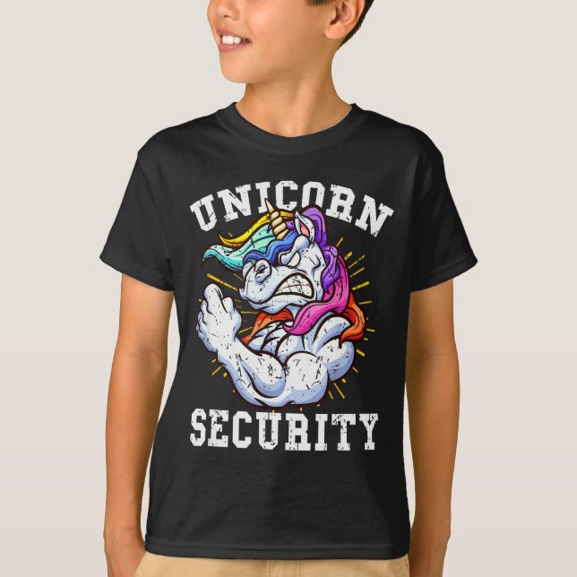 Unicorn Security - Manly Muscular Unicorn Lovers  T-Shirt (Vorderseite)