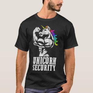 Unicorn Security Rainbow Muscle Manly Funny Gift T-Shirt