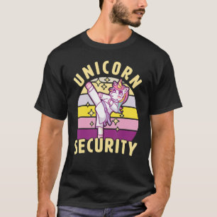 Unicorn Security Vater Mama Daughter Halloween Cos T-Shirt