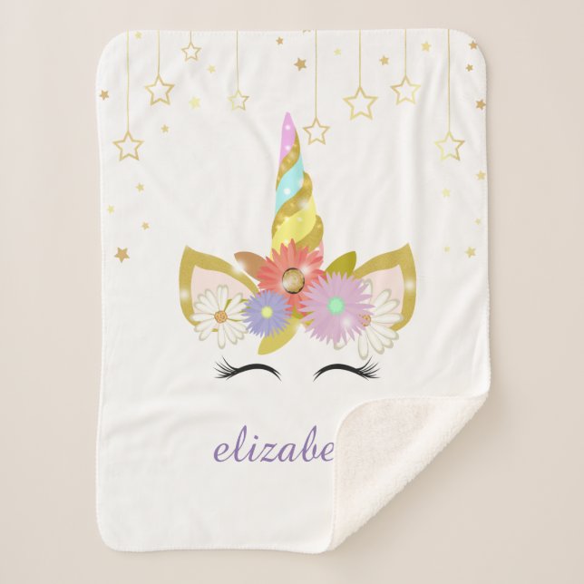 Unicorn Sherpa Blankets Sherpadecke (Vorderseite)