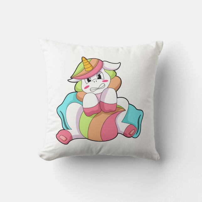 Unicorn Shy mit Kissen (Vorderseite)