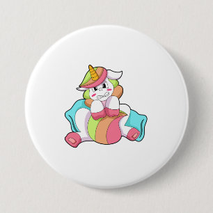 Unicorn Shy mit Kissen Button