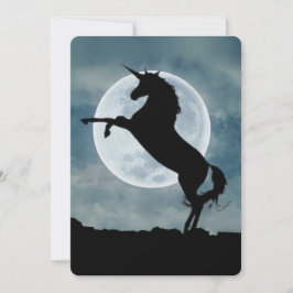 Unicorn Silhouette Full Moon Night Sky, ZKOA Einladung