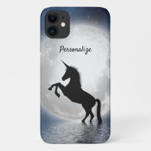 Unicorn Silhouette Full Moon Ocean Personalize
