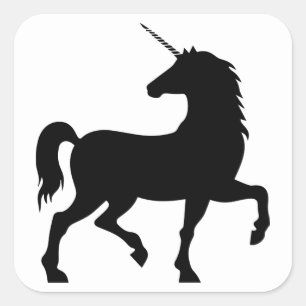 Unicorn-Silhouette Quadratischer Aufkleber
