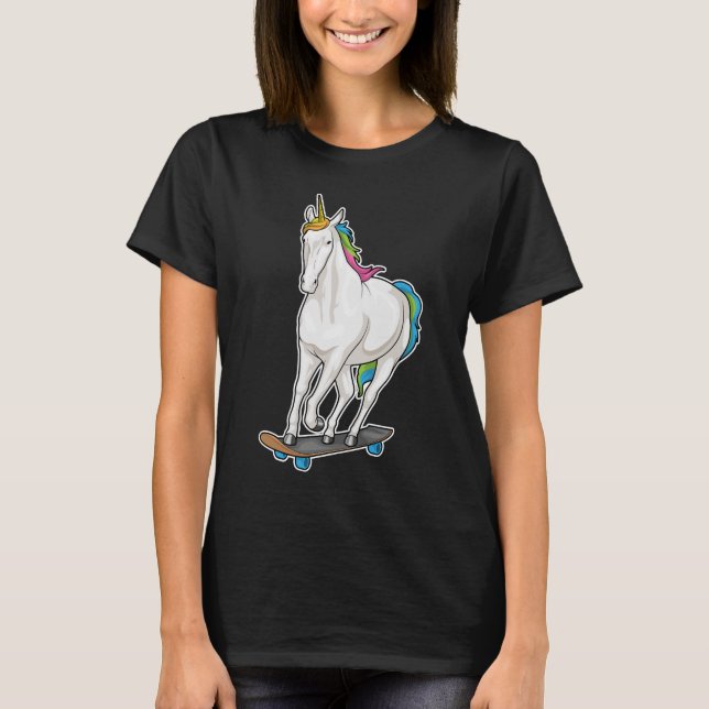 Unicorn Skater Skateboard T-Shirt (Vorderseite)