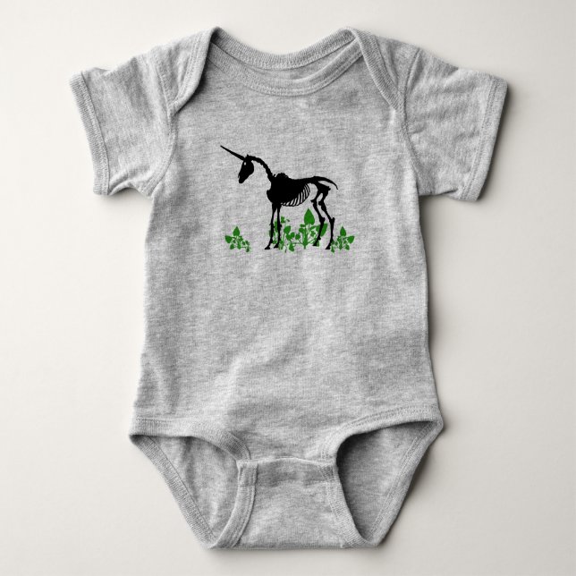 Unicorn Skeleton Baby Strampler (Vorderseite)