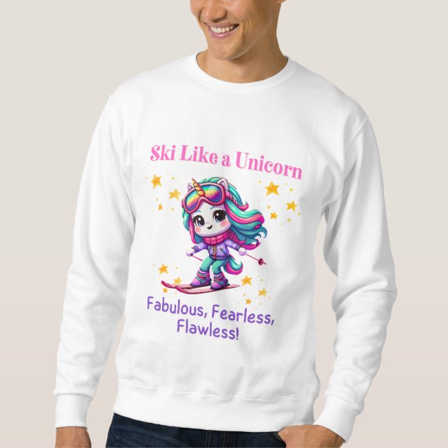 Unicorn Ski-Zaubergebirge Sweatshirt (Vorderseite)