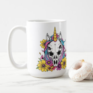 Unicorn Skull Flowers Pastel Goth Soft Grunge Goth Kaffeetasse