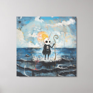 Unicorn Skull Magical Hexy Goth Spider AI Art Leinwanddruck