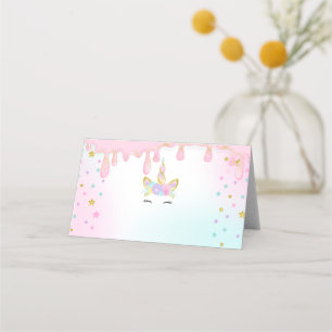 Unicorn Slime Platzkarte Mermaid Tischnummer