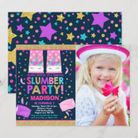 Unicorn Slumber Party Geburtstag Einladung