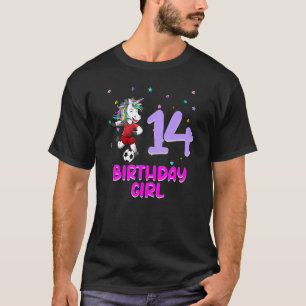Unicorn Soccer 14. Geburtstag Girl Liebe 14 Jahre T-Shirt