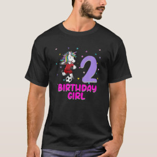 Unicorn Soccer 2. Geburtstag Girl Liebe Funny 2 Ja T-Shirt