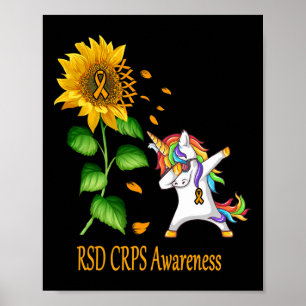 Unicorn Sonnenblume RSD CRPS Bewusstsein Poster