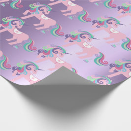 Unicorn Sparkl Glitzer Pink Floral Baby Lavender Geschenkpapier