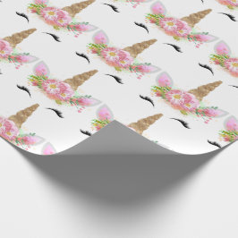 Unicorn Sparkl Glitzer Pink Gold Rose Weiß Geschenkpapier