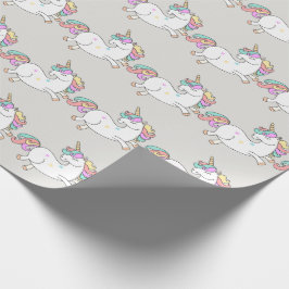 Unicorn Sparkl Glitzer Pink Sweet Candy Baby Gray Geschenkpapier