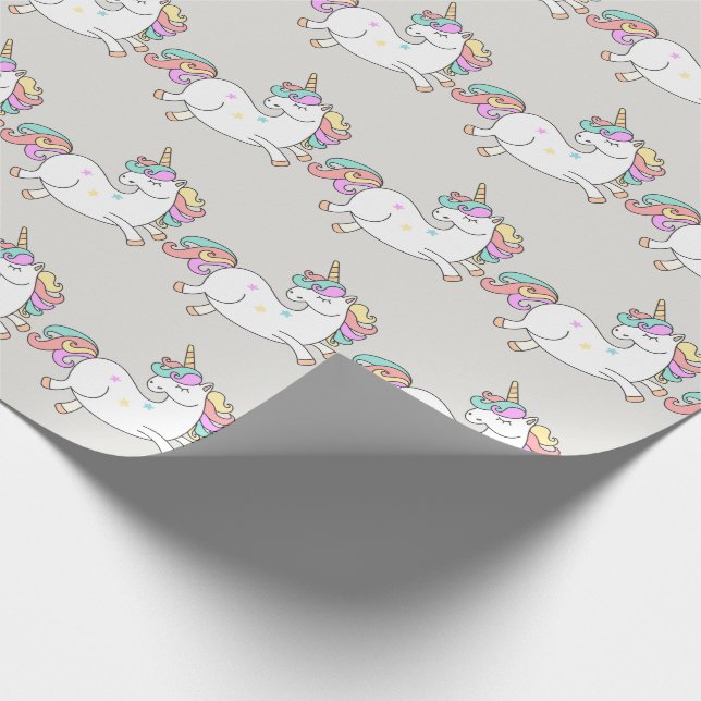Unicorn Sparkl Glitzer Pink Sweet Candy Baby Gray Geschenkpapier (Ecke)