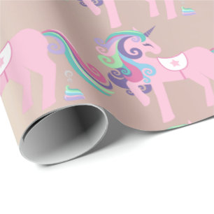 Unicorn Sparkl Glitzer-Rosa-Blumenbaby Paarly Geschenkpapier