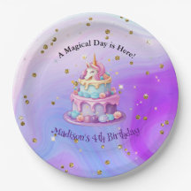 Unicorn Sparkle Blue Lila Cake 4. Geburtstag