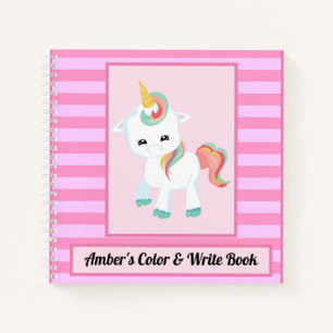 Unicorn Spaß Kinder Farbe & Buch Rosa Streifen