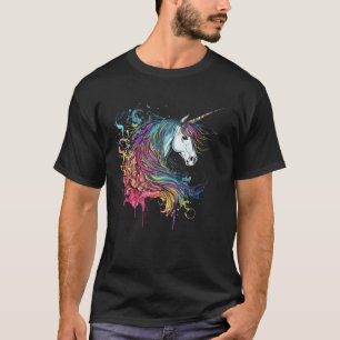 Unicorn Splash Niedliche Rodelbahn mit Aussicht T-Shirt