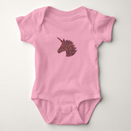 Unicorn Sprinkle Print Pink Baby Bodysuit Strampler