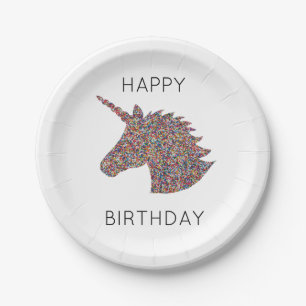 Unicorn Sprinkles Happy Birthday Party Teller