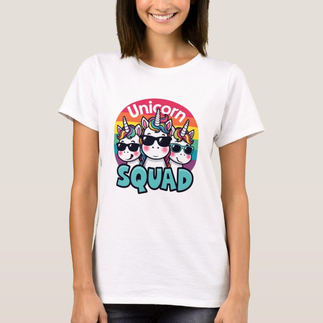 Unicorn Squad Einhorn Einhörner Regenbogen T-Shirt (Vorderseite)