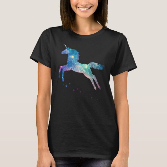 Unicorn Squad Galaxy Galactic Space Flying T-Shirt (Vorderseite)