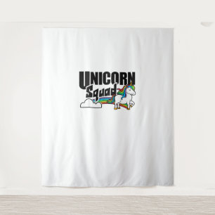 Unicorn Squad Rainbow Unicorns Lover Funny T - Shi Wandteppich