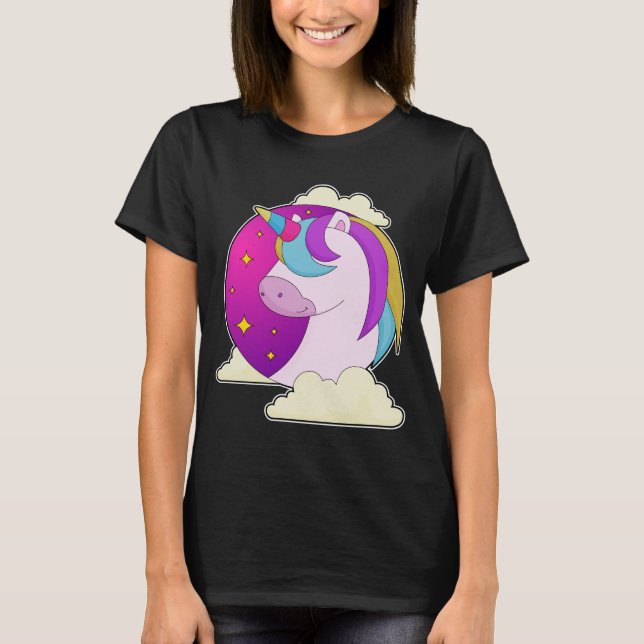 Unicorn Stars Wolken T-Shirt (Vorderseite)