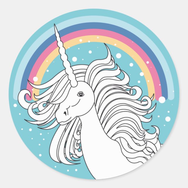 UNICORN STICKER BLAU (Vorderseite)